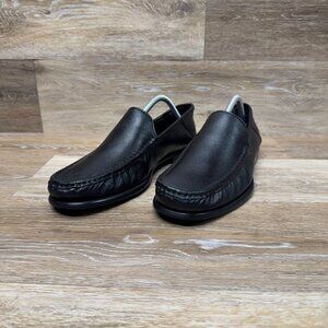 Calvin Klein Black Pebbled Leather Moc Toe Loafers Men's Size 9